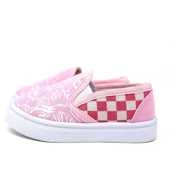 Pink Check Flat Shoes